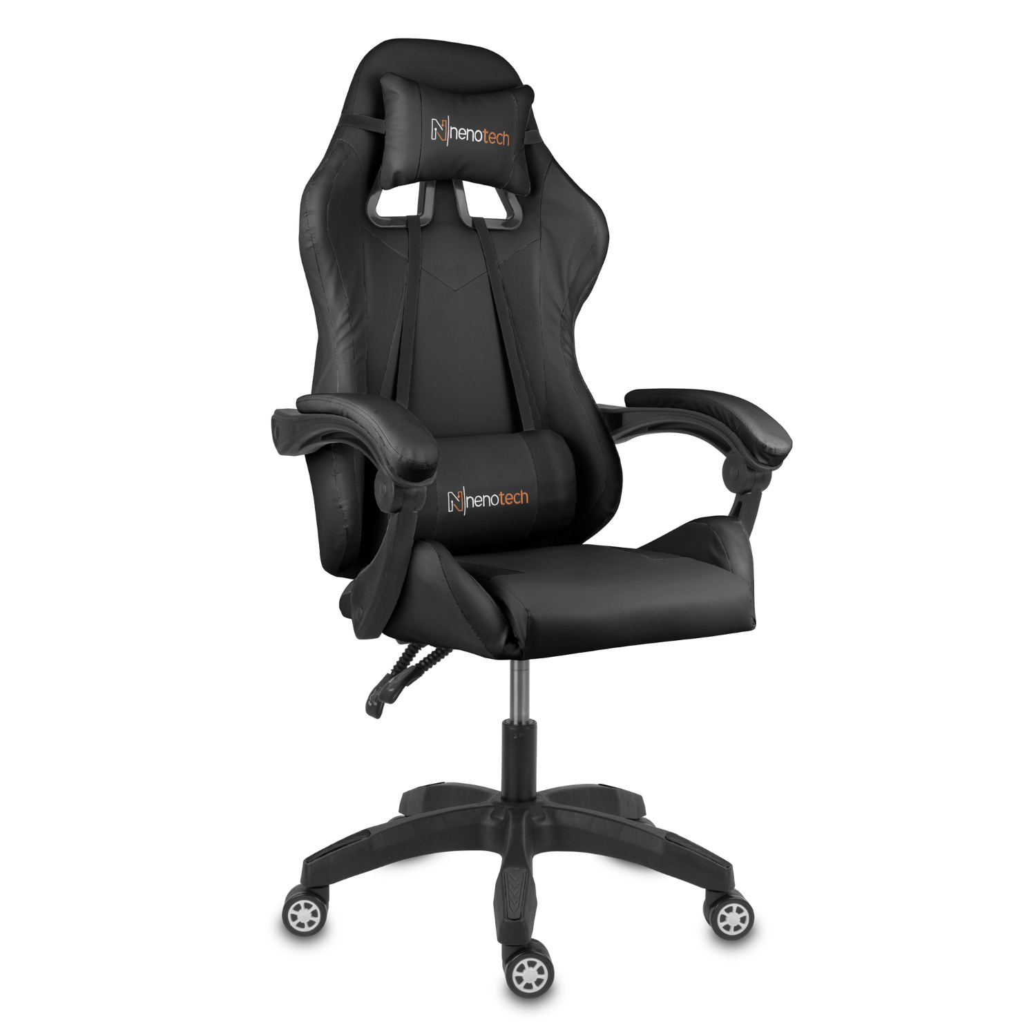 Silla gamer tipo Secretlab TITAN con soporte lumbar ajustable acolchado y diseño ergonómico con Masajeador | NenoTech NT-06650| Negra