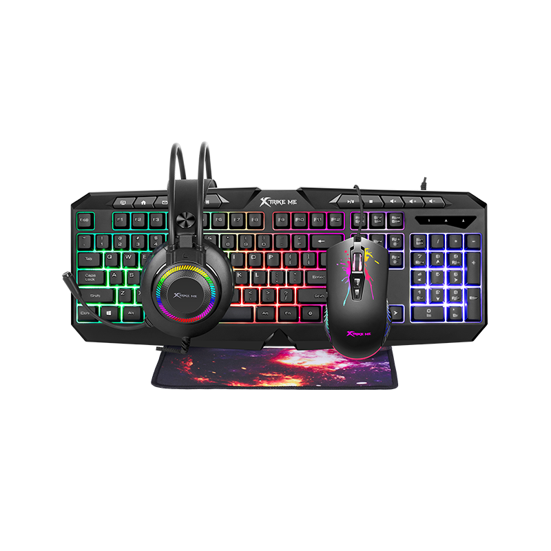 Combo/Kit de Teclado y Ratón para juegos con Cable Ergonómico - Sensación Mecánica, para PC/Portátil/Windows/Mac 
Luces Rainbow con luces LED, compatible con PC, Mac, PS4, Xbox One. No requiere batería, diseño ergonómico para accesorios de juegos de PC.

Teclado de juegos RGB X-Trike -me con cable USB y luces LED

Título del Producto: Teclado económico gamer ESFLO
Con luces LED que cambian, ideal para juegos de PC.

Teclado gamer económico ESFLO con luces LED cambiantes