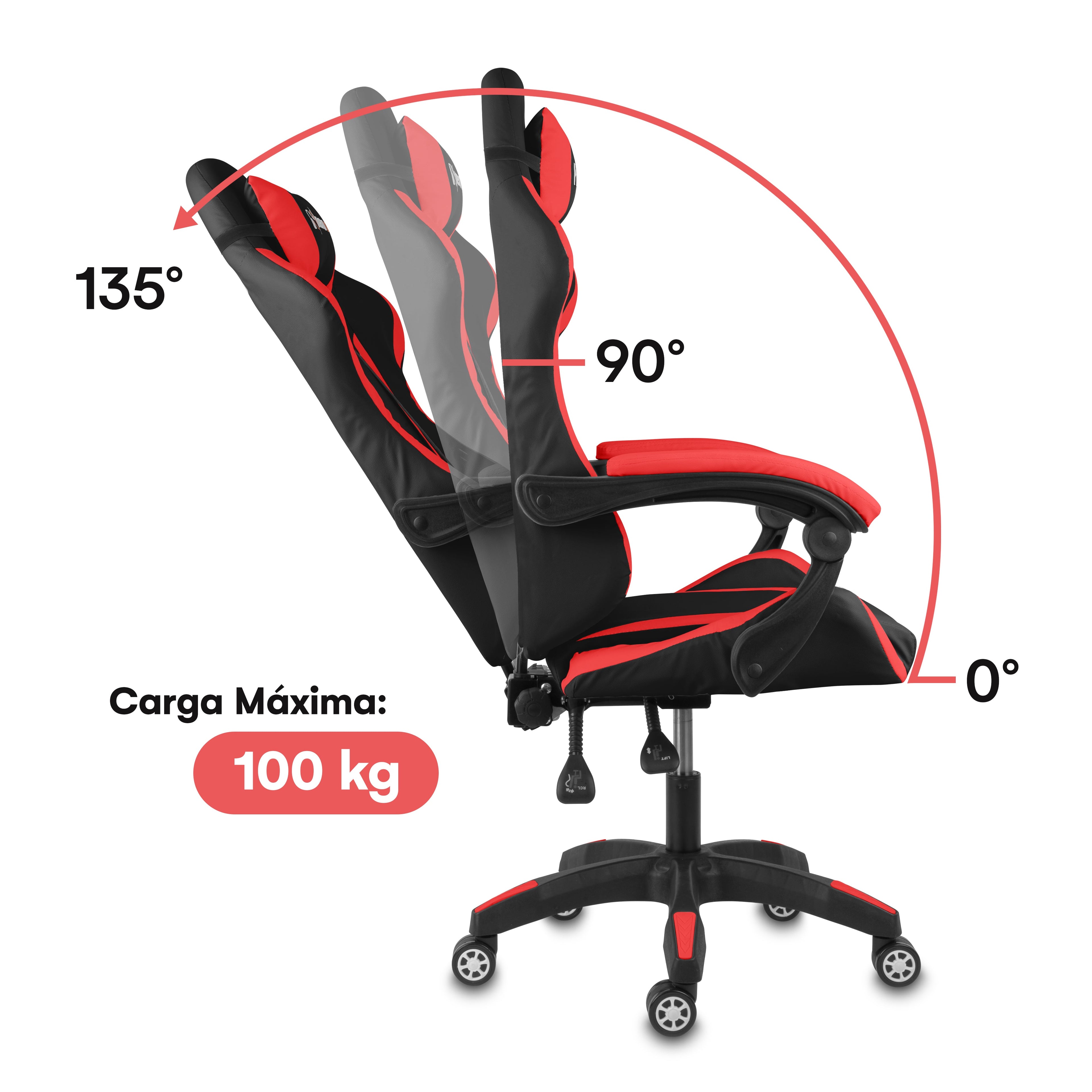 Silla gamer tipo Secretlab TITAN con soporte lumbar ajustable acolchado y diseño ergonómico con Masajeador | NenoTech NT-06650| 