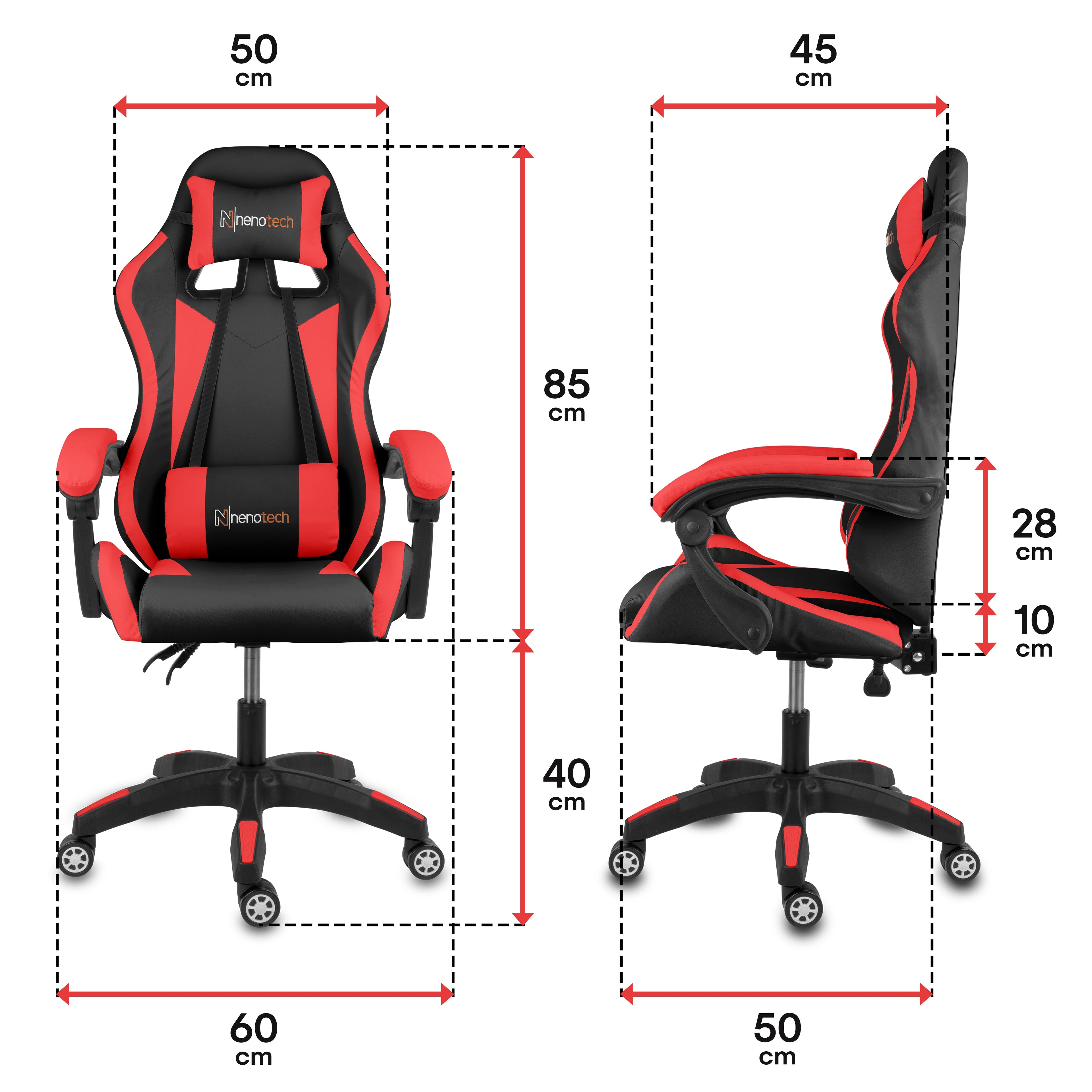 Silla gamer tipo Secretlab TITAN con soporte lumbar ajustable acolchado y diseño ergonómico con Masajeador | NenoTech NT-06650| 