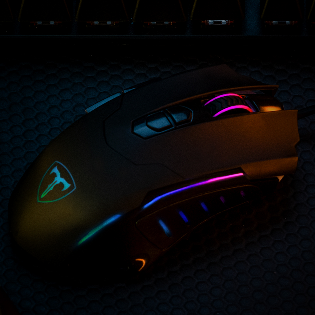 Ratón para juegos con cable T-Dagger |LIEUTENANT : Seguimiento óptico, diseño para diestros y 11 botones programables para jugadores de PC Gamer
Mouse Gamer| ESFLO