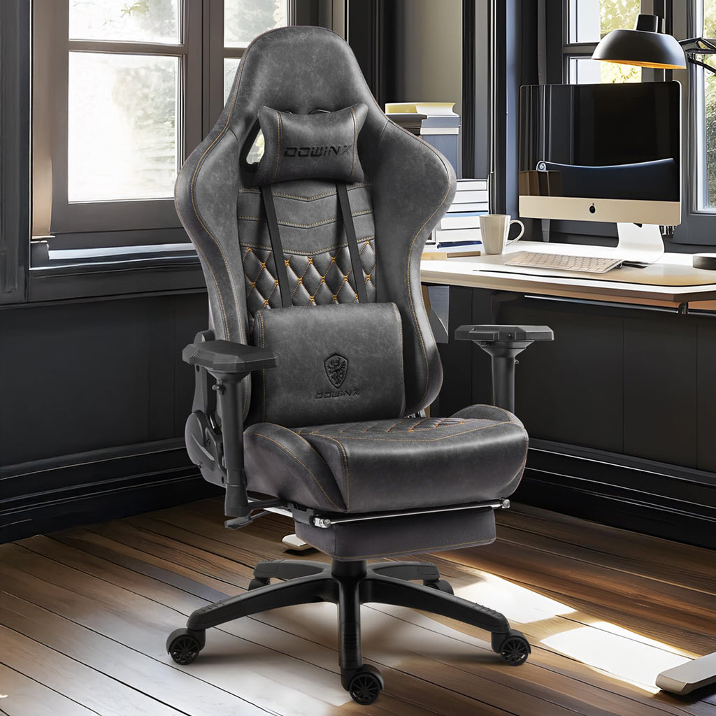 Silla Gamer Ergonómica Dowinx Elite Pro LS-6689S con Reclinación y Reposapiés