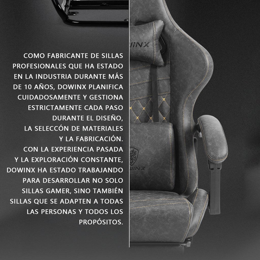 Silla Gamer Ergonómica Dowinx Elite Pro LS-6689S con Reclinación y Reposapiés