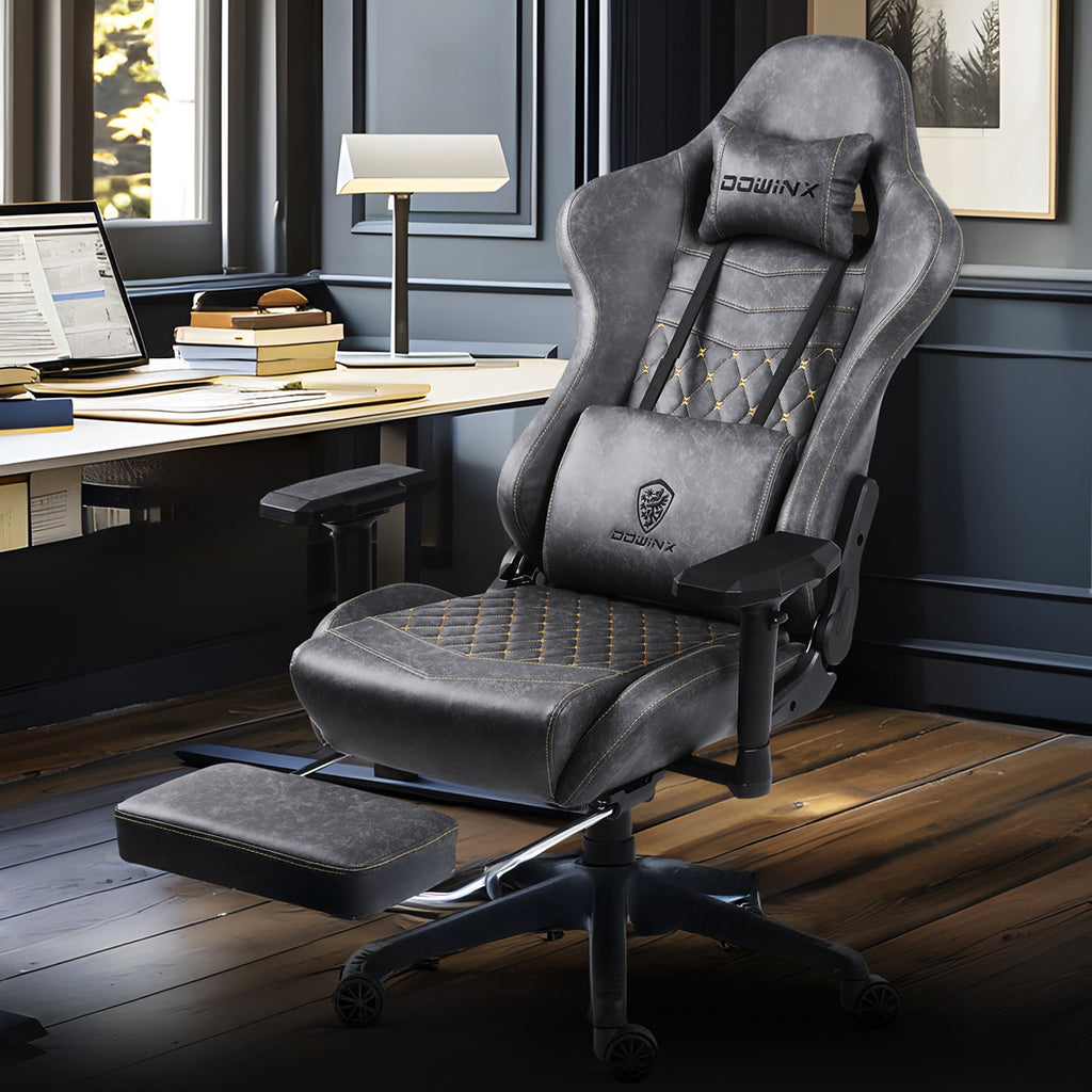 Silla Gamer Ergonómica Dowinx Elite Pro LS-6689S con Reclinación y Reposapiés