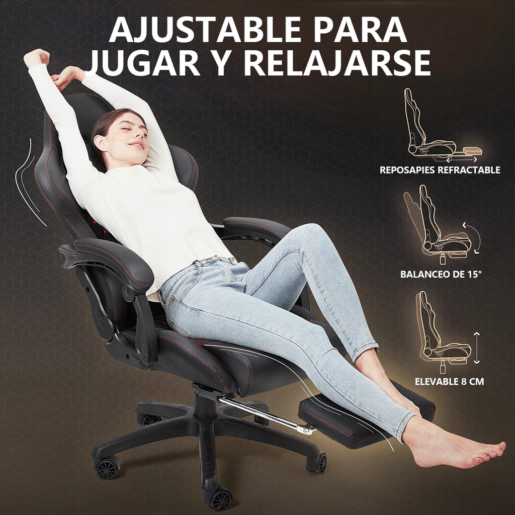 Silla Gamer Dowinx Pro Elite LS-6689 Ergonómica Reclinable con Reposapiés