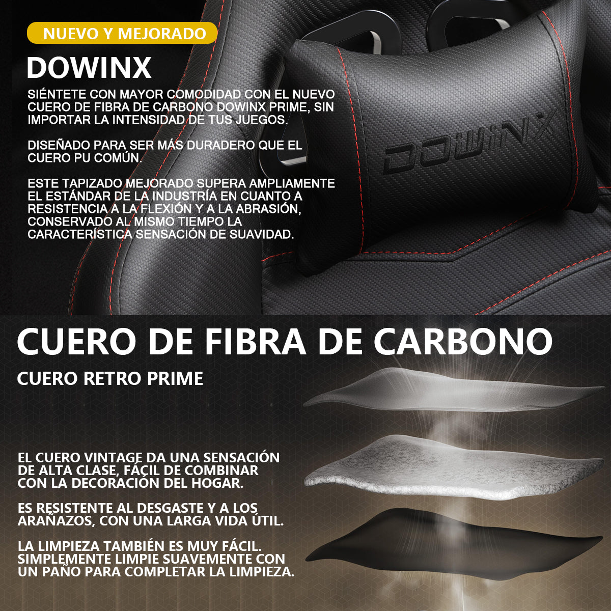 Silla Gamer Dowinx Pro Elite LS-6689 Ergonómica Reclinable con Reposapiés