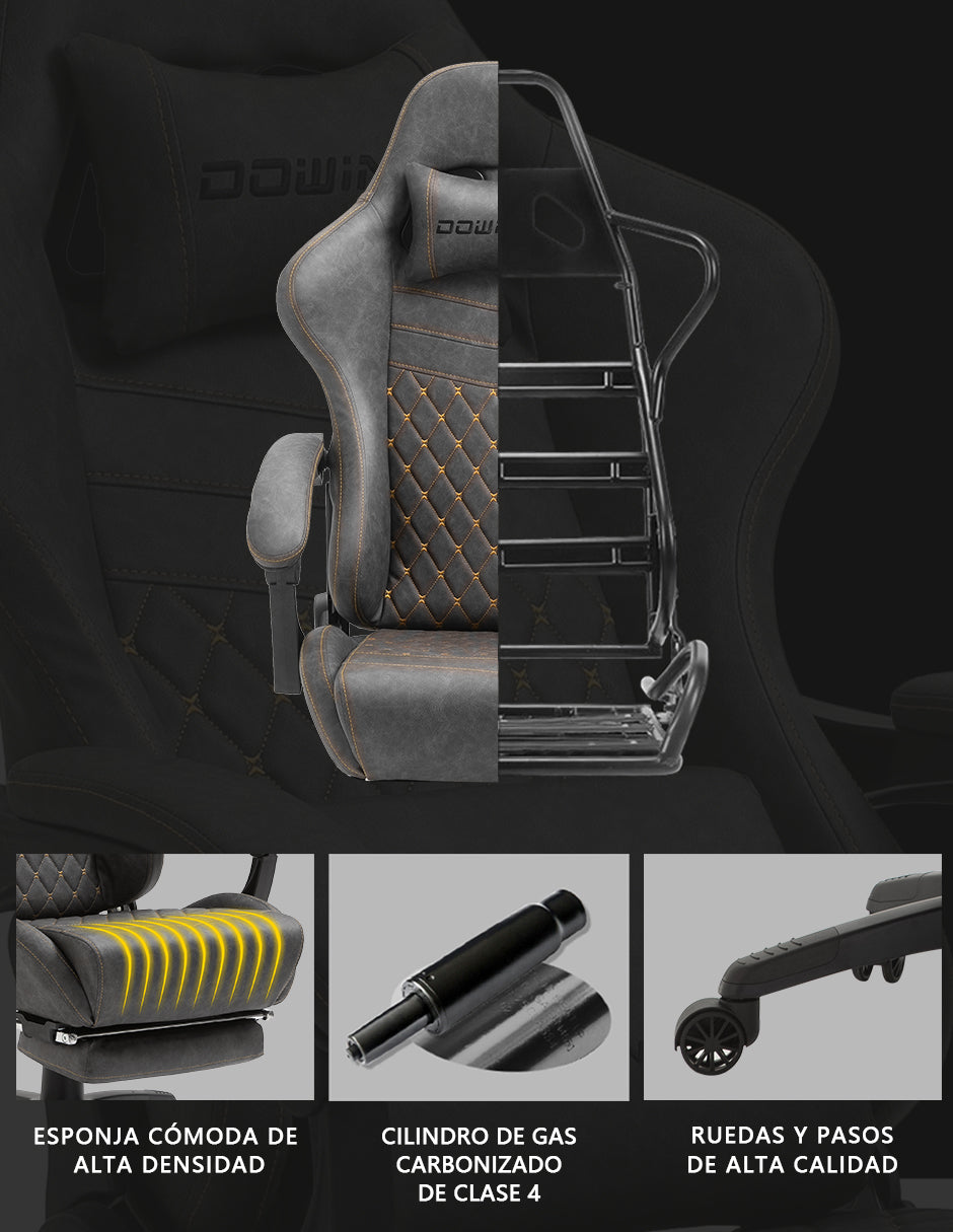 Silla Gamer Dowinx Pro Elite LS-6689 Ergonómica Reclinable con Reposapiés