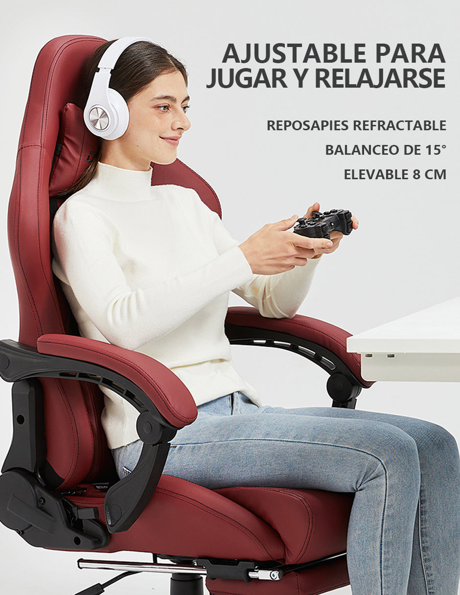 Silla Gamer Dowinx Pro Elite LS-6689 Ergonómica Reclinable con Reposapiés