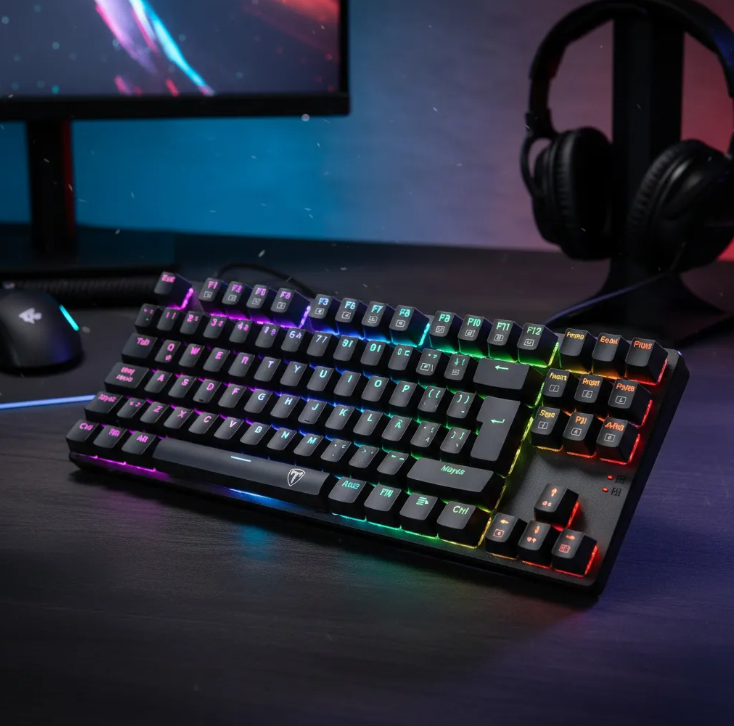 Teclado Gamer T-Dagger T-TGK315 Bora | Mecánico Blue Switch, RGB, Español