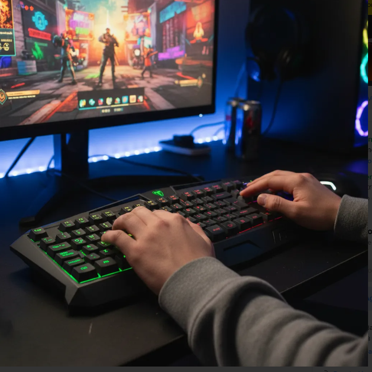Teclado Gamer T-Dagger Tanker | Retroiluminado Rainbow, Español, Resistente a Salpicaduras