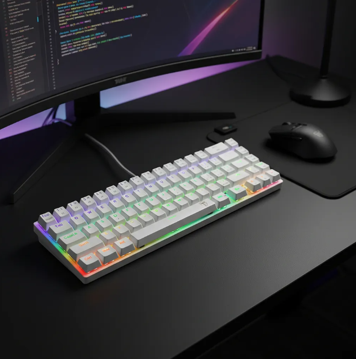 Teclado Gamer T-Dagger Arena T-TGK321 | Mecánico 61 Teclas, Brown Switch, Rainbow RGB