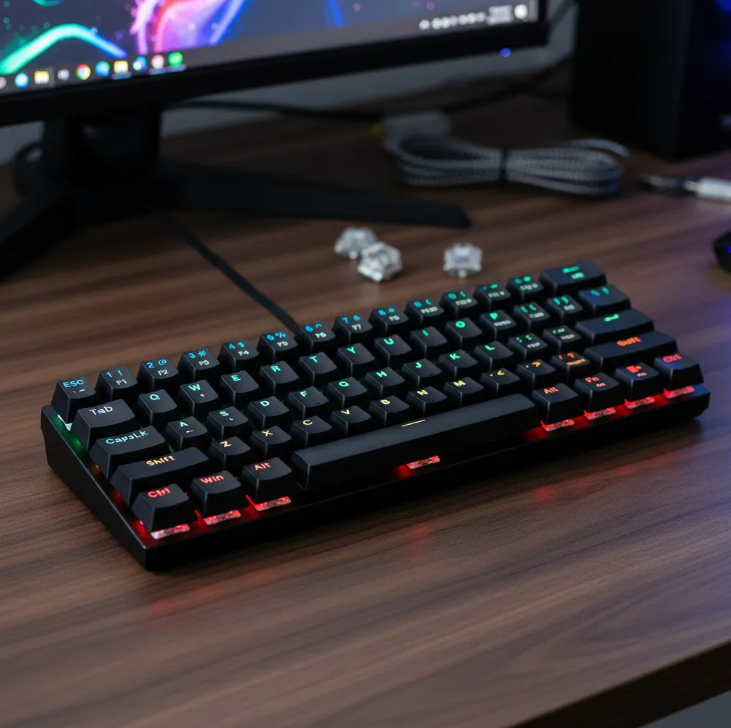 Teclado Gamer T-Dagger Arena T-TGK321 | Mecánico 61 Teclas, Brown Switch, Rainbow RGB