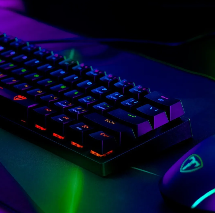 Teclado Gamer T-Dagger Arena T-TGK321 | Mecánico 61 Teclas, Brown Switch, Rainbow RGB