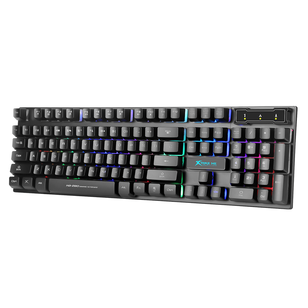 Teclado Gamer X-Trike Me| PC RDGB de Membrana | 7 colores | 114 Teclas | Teclado de Juego con Retroiluminación USB para PC, Portátil y Oficina 