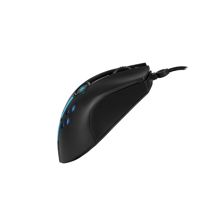  Mouse de juego con cable| X-Trike me, diseño ergonómico, programación macro, retroiluminación RGB, seguimiento óptico, enchufe USB, compatible con Windows ,IOS, MAC, LINUX, para diestros, plástico, no requiere batería
Mouse Gamer con luces y movilidad amplia