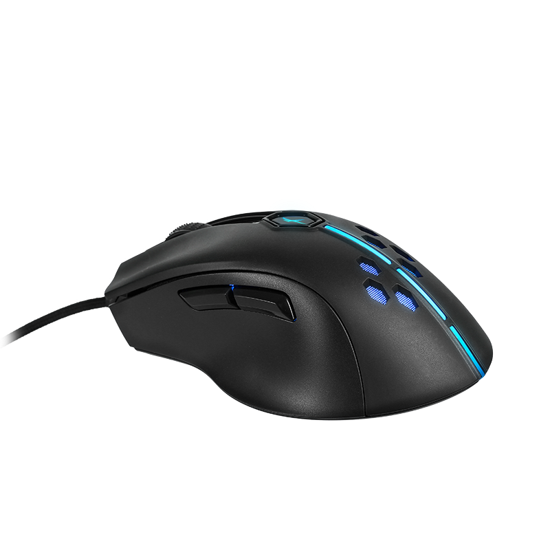  Mouse de juego con cable| X-Trike me, diseño ergonómico, programación macro, retroiluminación RGB, seguimiento óptico, enchufe USB, compatible con Windows ,IOS, MAC, LINUX, para diestros, plástico, no requiere batería
Mouse Gamer con luces y movilidad amplia