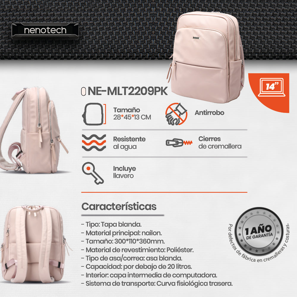 Mochila para LapTop Ejecutiva Antirrobo Nenotech A71218 Escolar