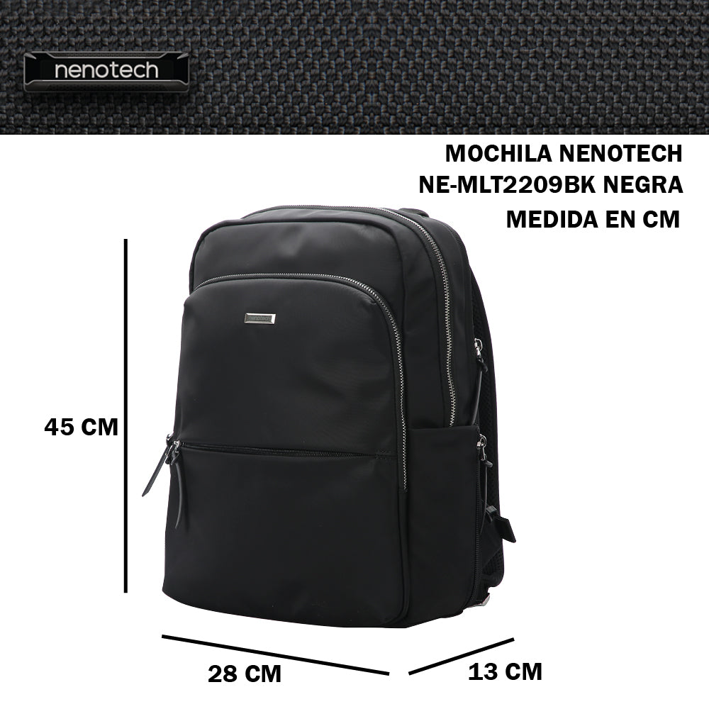 Mochila para LapTop Ejecutiva Antirrobo Nenotech A71219 Escolar Negra