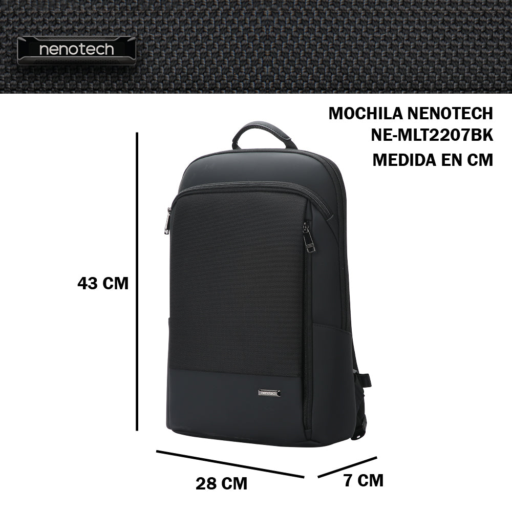Mochila Viaje Ejecutiva Antirrobo Nenotech A71216 Escolar Tela Lisa