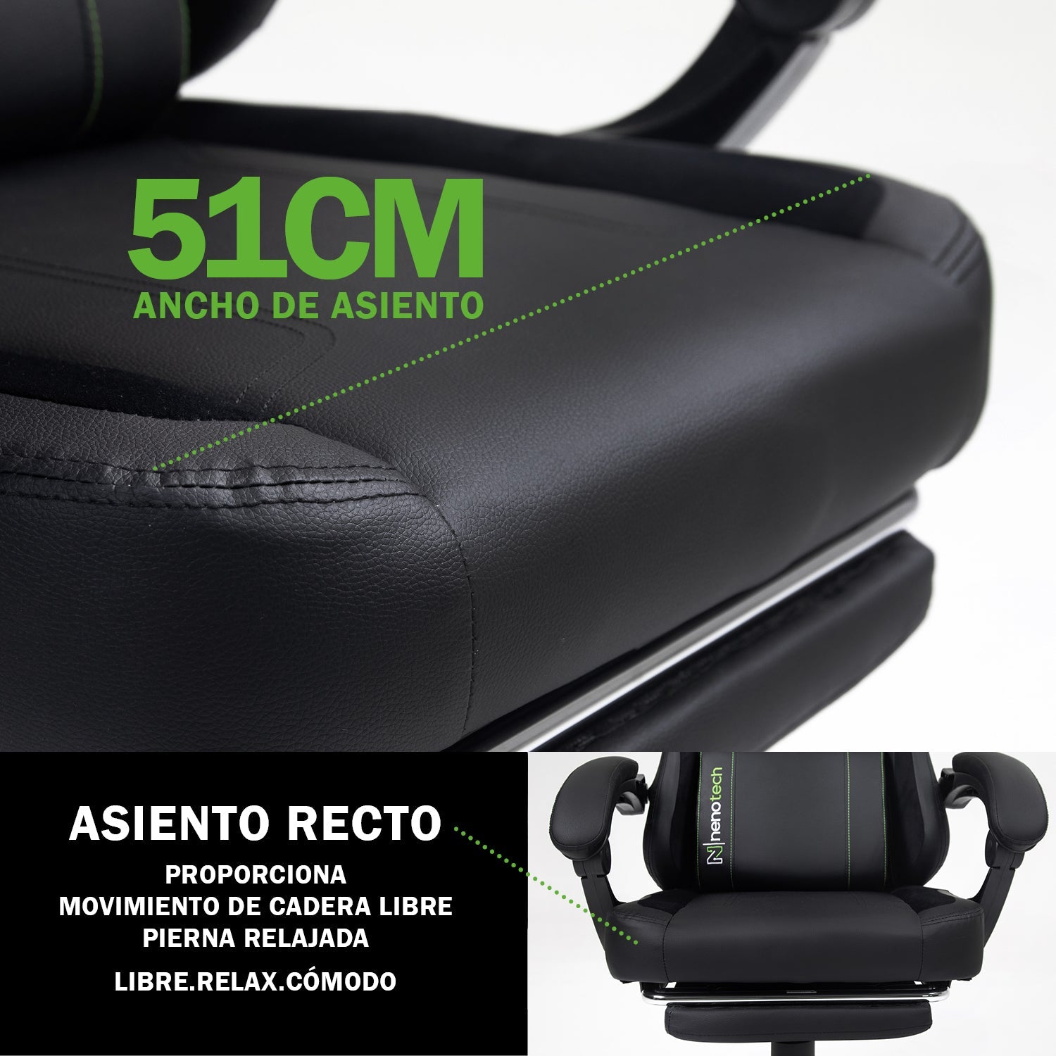 Silla de Oficina Gamer Ergonómica con Masajeador | NenoTech NT-06650| Mejorada para Juegos - Apoyabrazos Ajustables con Reposapiés, Confort y Soporte Perfectos - Regalo Ideal para jóvenes, niños y adultos y Acción de Gracias - Disponible en Varios Colores
Masajeador de espalda| Masajeador Lumbar| Silla Gamer cómoda| La mejor Silla Gamer | Economica