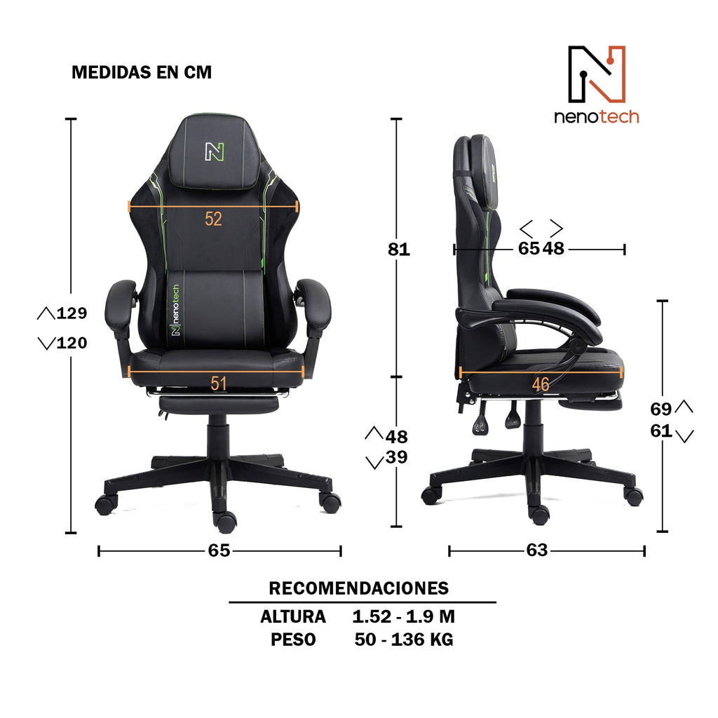 Silla de Oficina Gamer Ergonómica con Masajeador | NenoTech NT-06650
- Mejorada para Juegos: Apoyabrazos Ajustables y Reposapiés
- Confort y Soporte Perfectos
- Regalo Ideal para Jóvenes, Niños y Adultos
- Disponible en Varios Colores
- Masajeador Lumbar para Mayor Comodidad
- La Mejor Silla Gamer a un Precio Económico