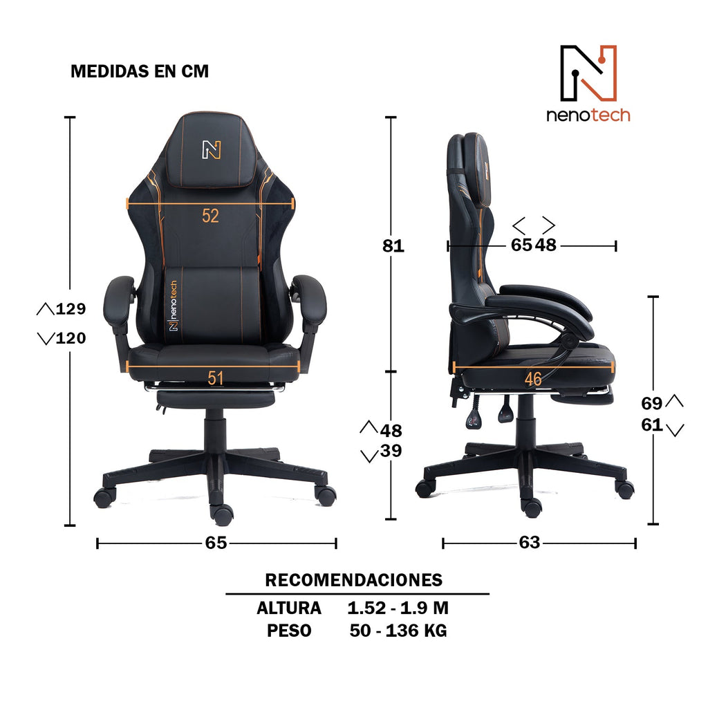 Silla de Oficina Gamer Ergonómica con Masajeador | NenoTech NT-06650| Mejorada para Juegos - Apoyabrazos Ajustables con Reposapiés, Confort y Soporte Perfectos - Regalo Ideal para jóvenes, niños y adultos y Acción de Gracias - Disponible en Varios Colores
Masajeador de espalda| Masajeador Lumbar| Silla Gamer cómoda| La mejor Silla Gamer | Economica