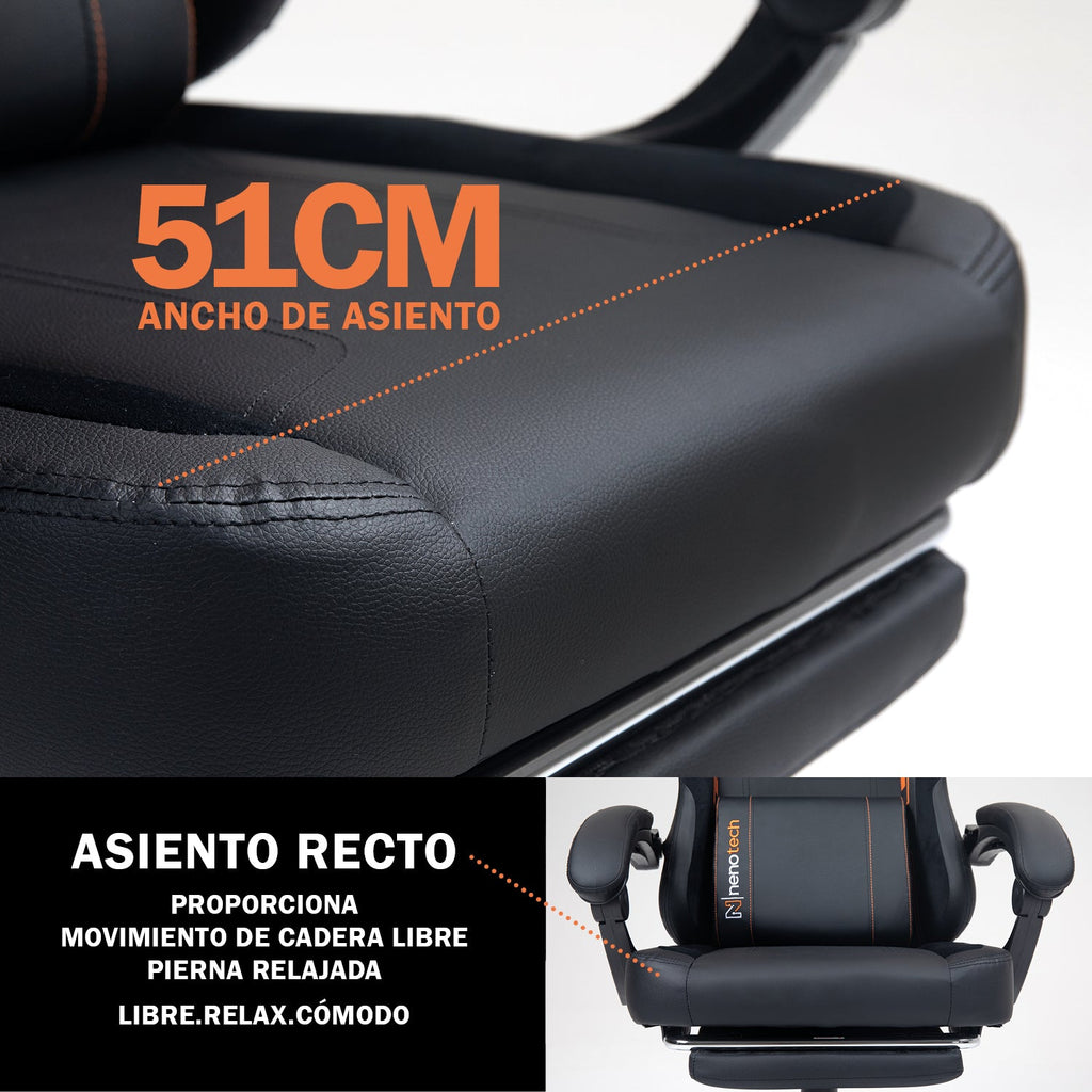 Silla gamer tipo Corsair T3 Rush con soporte lumbar ajustable acolchado y diseño ergonómico con Masajeador | NenoTech NT-06650| Purple