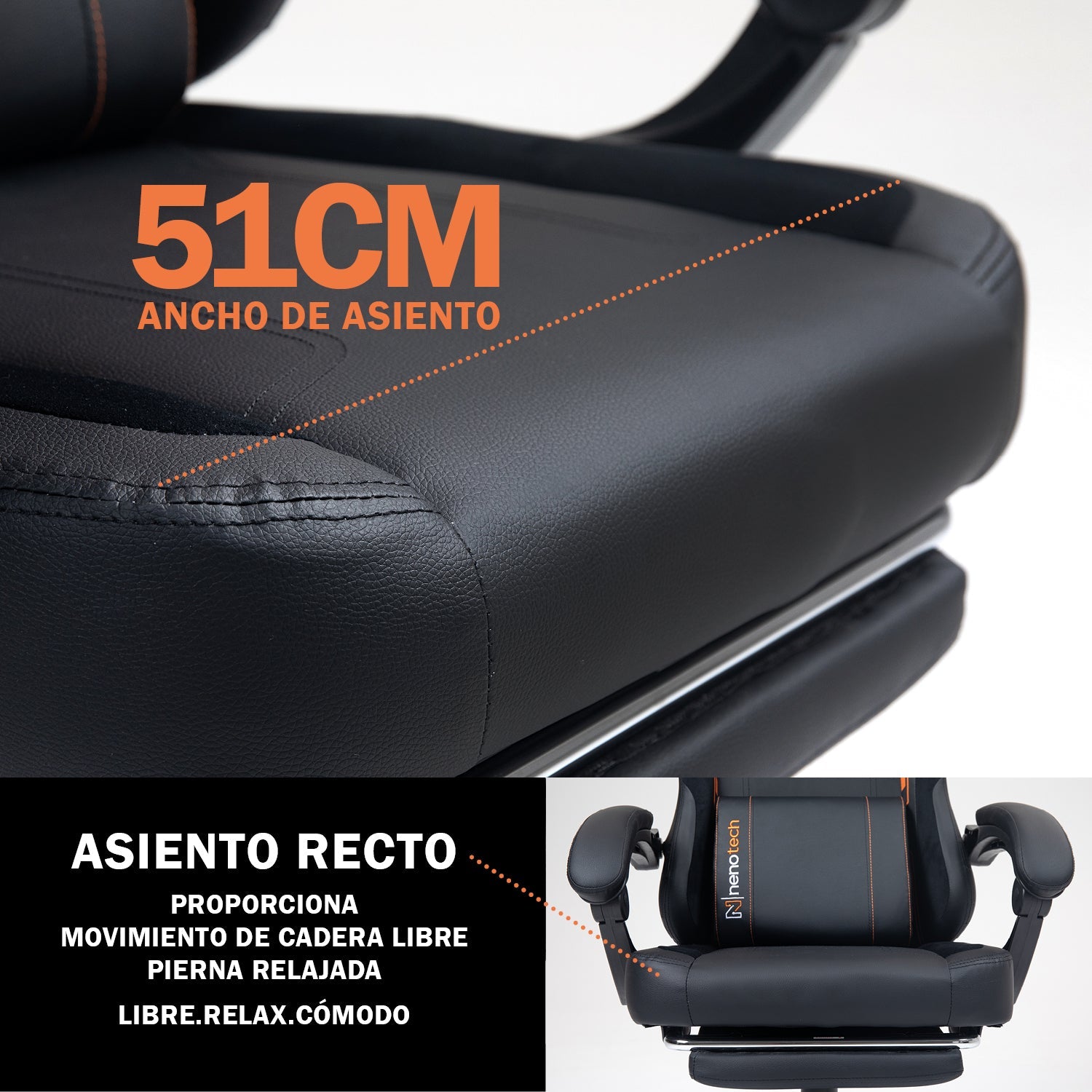 Silla gamer tipo Corsair T3 Rush con soporte lumbar ajustable acolchado y diseño ergonómico con Masajeador | NenoTech NT-06650| Purple