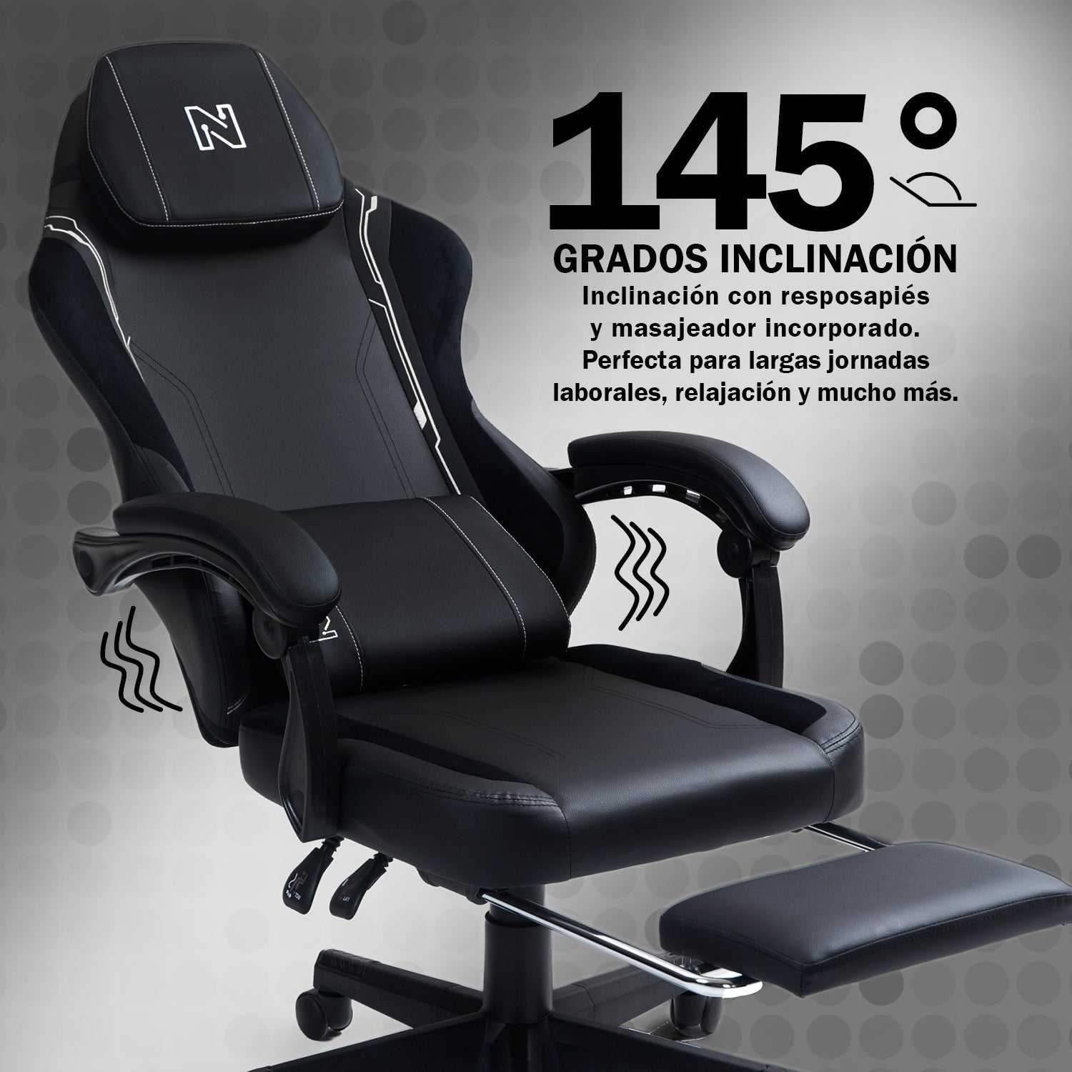 Silla de Oficina Gamer Ergonómica con Masajeador | NenoTech NT-06650| Mejorada para Juegos - Apoyabrazos Ajustables con Reposapiés, Confort y Soporte Perfectos - Regalo Ideal para jóvenes, niños y adultos y Acción de Gracias - Disponible en Varios Colores
Masajeador de espalda| Masajeador Lumbar| Silla Gamer cómoda| La mejor Silla Gamer | Economica