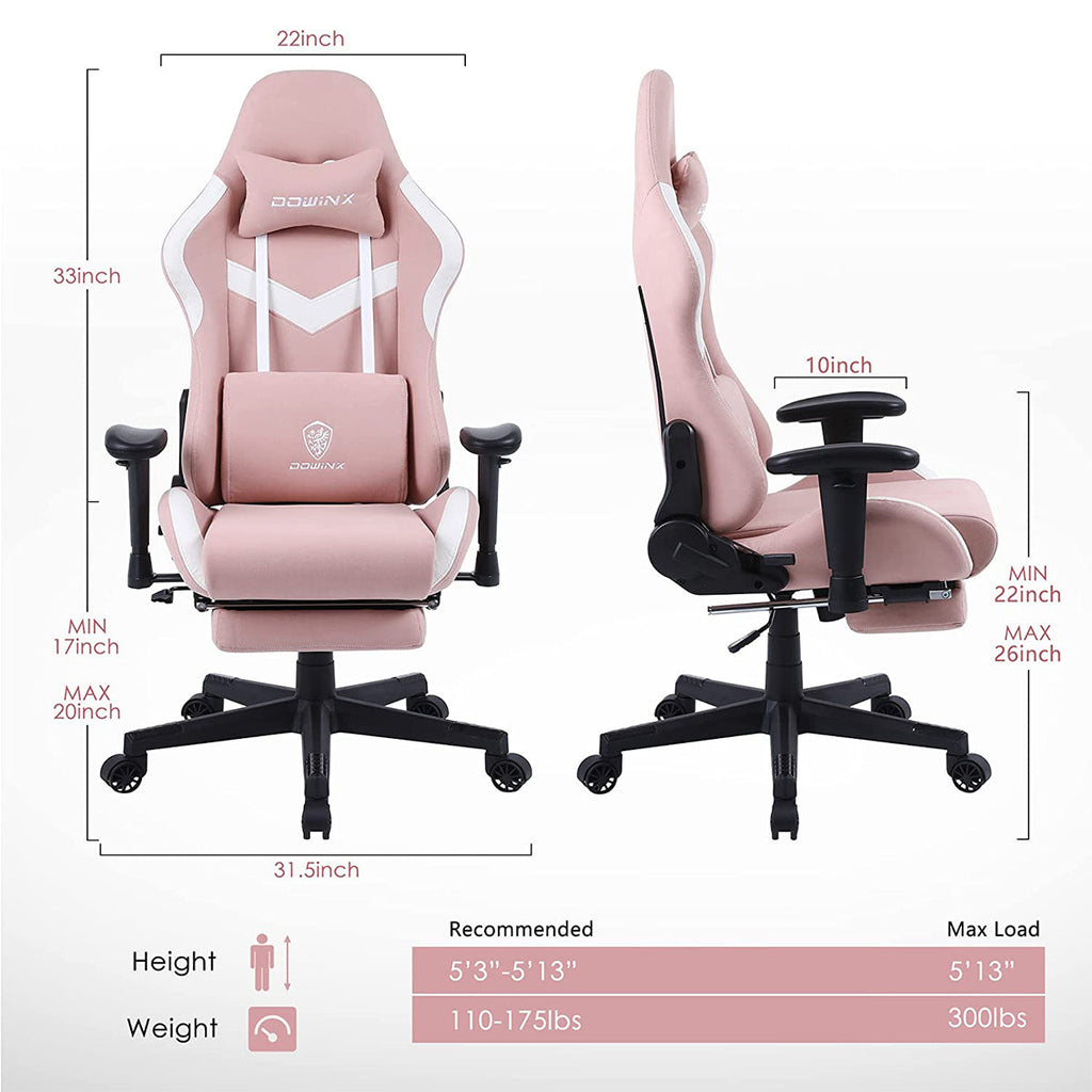 Silla de Oficina Gamer Ergonómica con Masajeador | DOWINX| Mejorada para Juegos - Apoyabrazos Ajustables con Reposapiés, Confort y Soporte Perfectos - Regalo Ideal para jóvenes, niños y adultos y Acción de Gracias - Disponible en Varios Colores