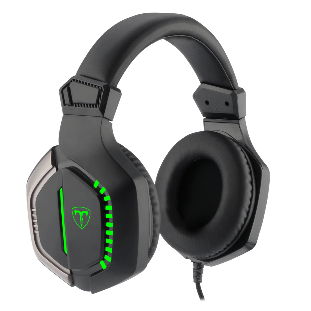 Audífonos Gamer T-Dagger.  Auriculares Alambricos, Auriculares multifuncionales, Modo inalámbrico, Larga duración de la batería, Almohadillas suaves, Transmisión de señal inalámbrica estable, Audífonos de juego sobre la oreja con retroiluminación LED, auriculares con cable y micrófono, auriculares de juego con cable sobre la oreja, compatibles con Micrófono para–Nintendo Switch, Xbox Series X, Play Station 5, PC Gamer(Negro)