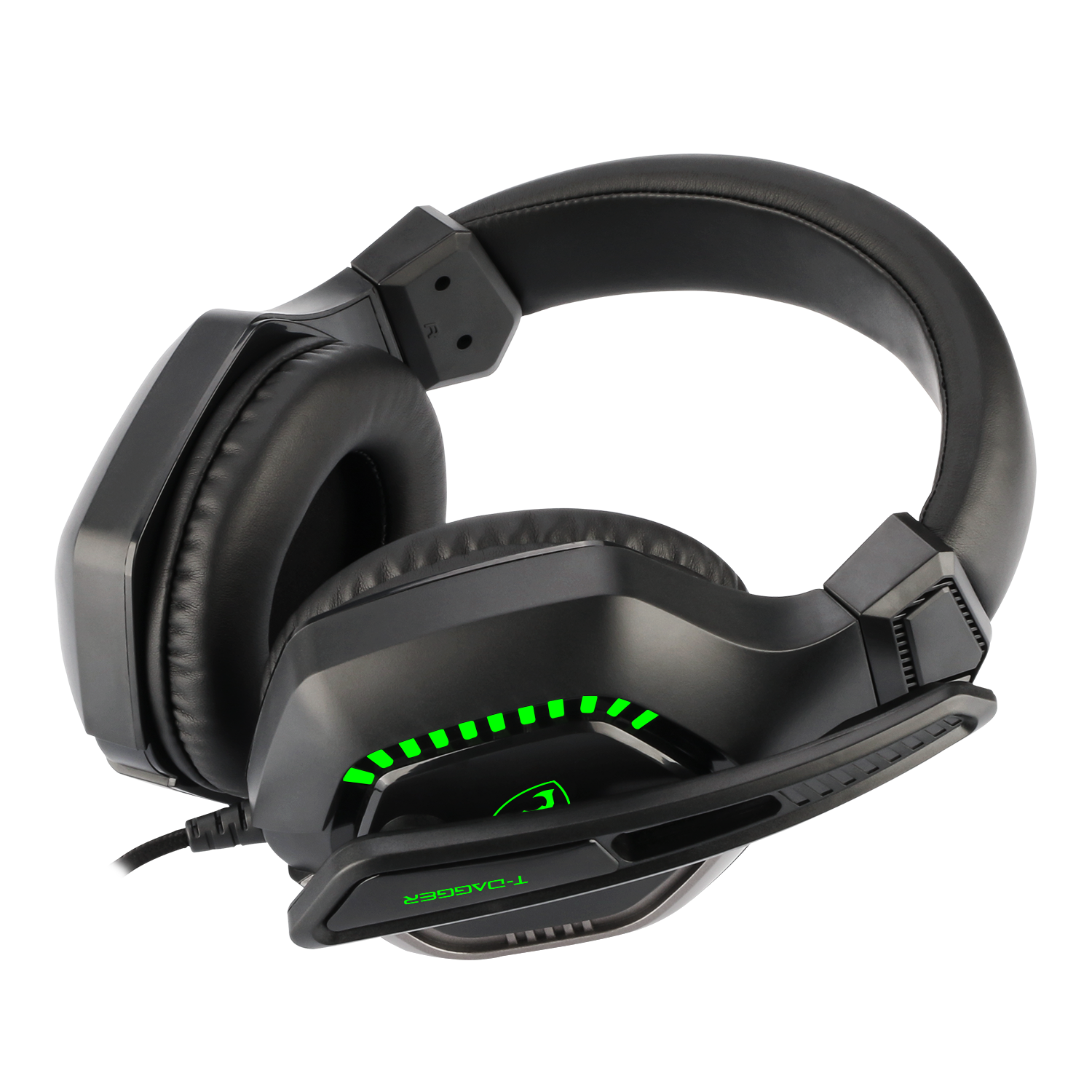Audífonos Gamer T-Dagger.  Auriculares Alambricos, Auriculares multifuncionales, Modo inalámbrico, Larga duración de la batería, Almohadillas suaves, Transmisión de señal inalámbrica estable, Audífonos de juego sobre la oreja con retroiluminación LED, auriculares con cable y micrófono, auriculares de juego con cable sobre la oreja, compatibles con Micrófono para–Nintendo Switch, Xbox Series X, Play Station 5, PC Gamer(Negro)