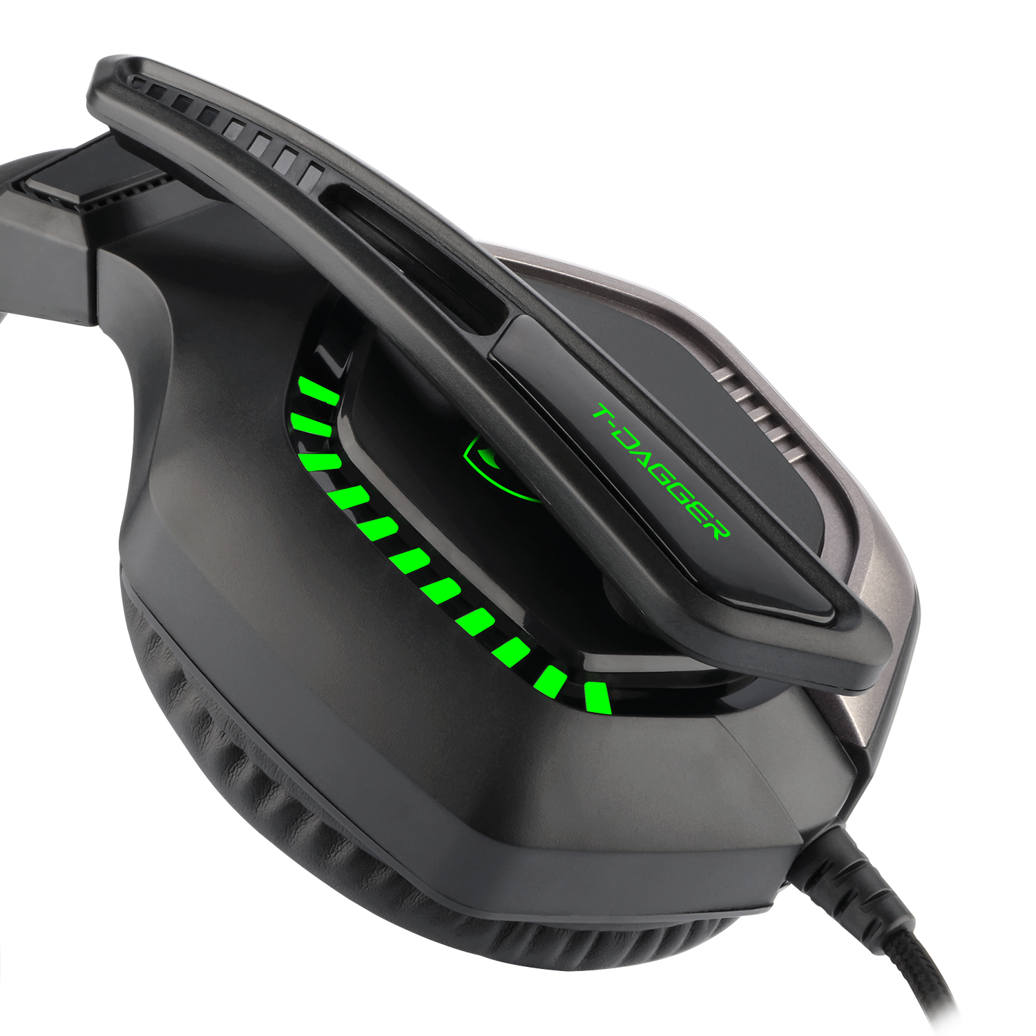 Audífonos Gamer T-Dagger.  Auriculares Alambricos, Auriculares multifuncionales, Modo inalámbrico, Larga duración de la batería, Almohadillas suaves, Transmisión de señal inalámbrica estable, Audífonos de juego sobre la oreja con retroiluminación LED, auriculares con cable y micrófono, auriculares de juego con cable sobre la oreja, compatibles con Micrófono para–Nintendo Switch, Xbox Series X, Play Station 5, PC Gamer(Negro)