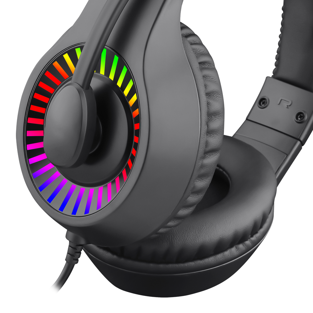 Audífonos Gamer T-Dagger.  Auriculares Alambricos, Auriculares multifuncionales, Modo inalámbrico, Larga duración de la batería, Almohadillas suaves, Transmisión de señal inalámbrica estable, Audífonos de juego sobre la oreja con retroiluminación LED, auriculares con cable y micrófono, auriculares de juego con cable sobre la oreja, compatibles con Micrófono para–Nintendo Switch, Xbox Series X, Play Station 5, PC Gamer(Negro)