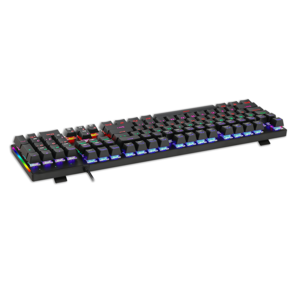 Teclado de juegos RGB, conjunto con cable USB de 104 teclas con luces LED, compatible con PC, Mac, PS4, Xbox One, no requiere batería, diseño ergonómico para accesorios de juegos de PC | T-Dagger Arena 
Teclado Economico Gamer con luces led que cambian 
Luces Rainbow