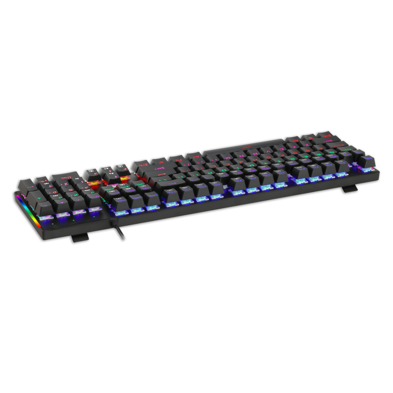 Teclado de juegos RGB, conjunto con cable USB de 104 teclas con luces LED, compatible con PC, Mac, PS4, Xbox One, no requiere batería, diseño ergonómico para accesorios de juegos de PC | T-Dagger Arena 
Teclado Economico Gamer con luces led que cambian 
Luces Rainbow