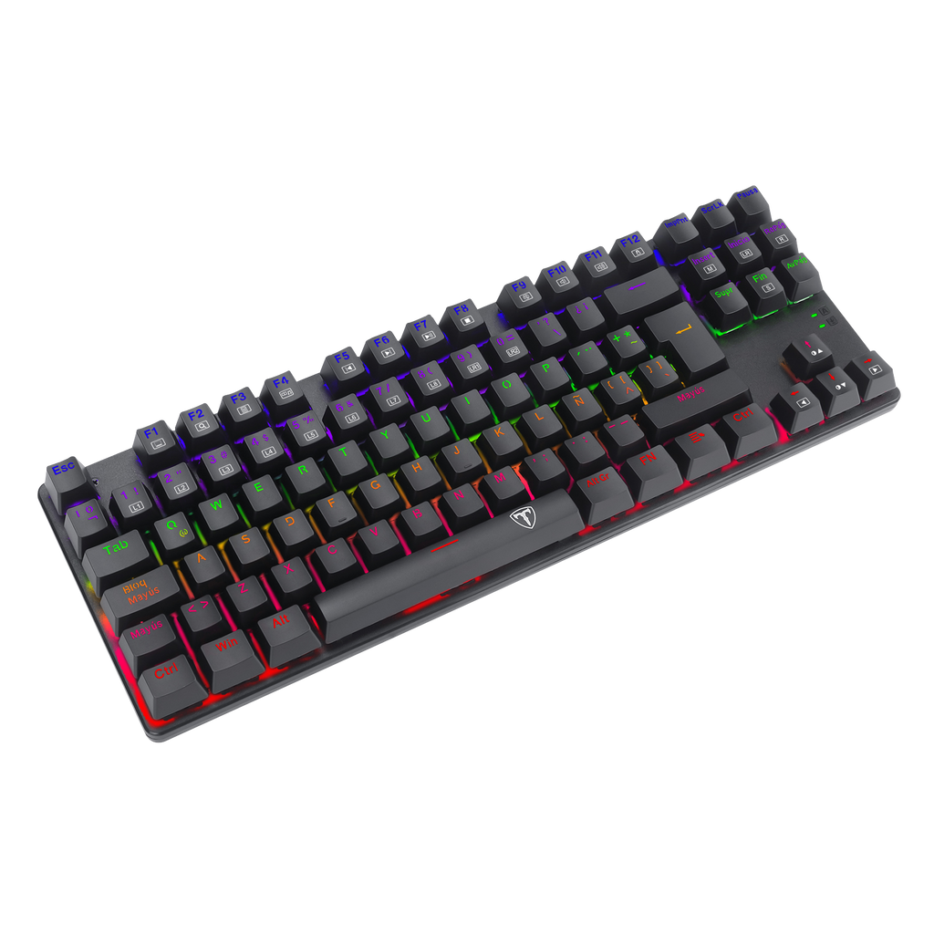 Teclado de juegos RGB, conjunto con cable USB de 104 teclas con luces LED, compatible con PC, Mac, PS4, Xbox One, no requiere batería, diseño ergonómico para accesorios de juegos de PC | T-Dagger Arena 
Teclado Economico Gamer con luces led que cambian 
Luces Rainbow