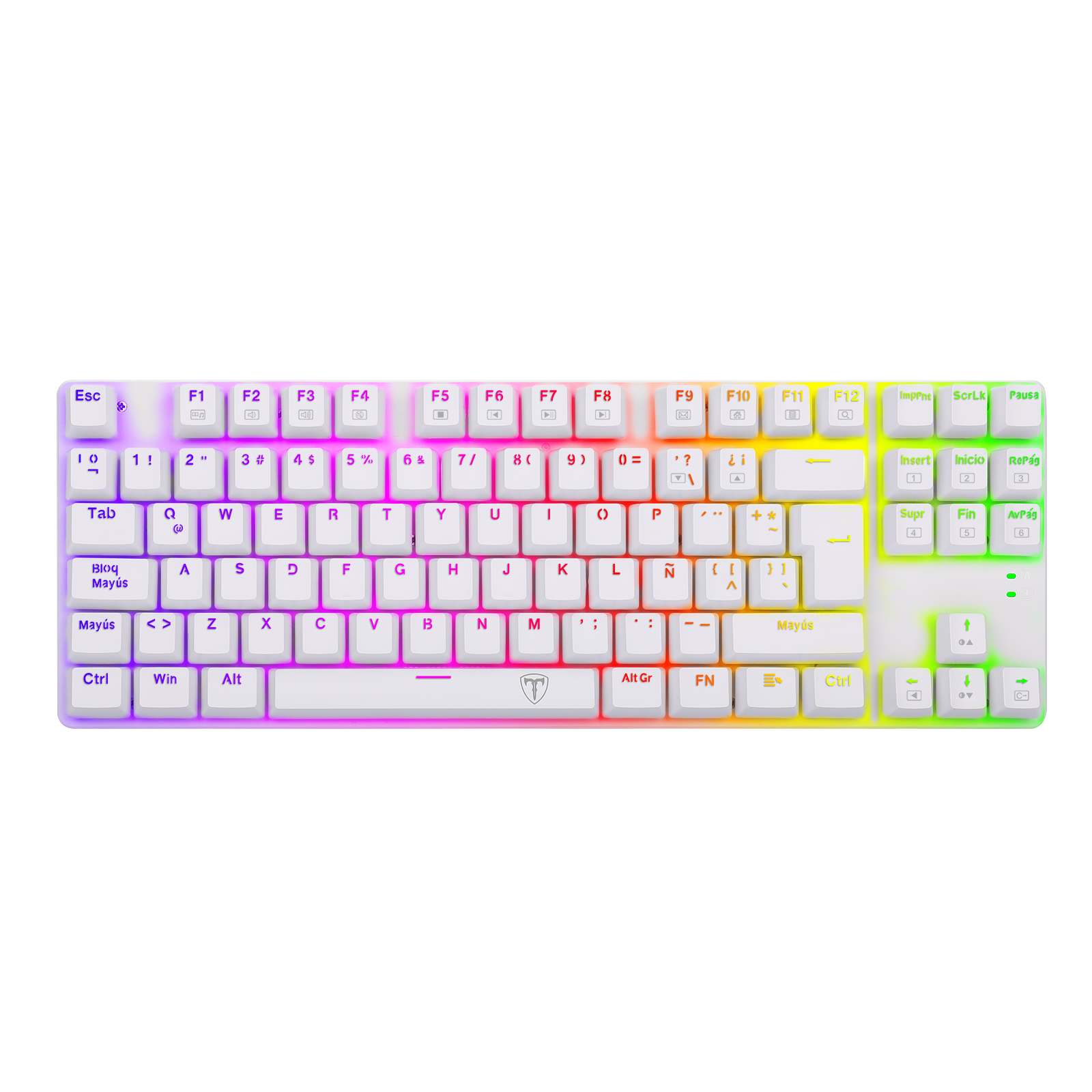 Teclado de juegos RGB, conjunto con cable USB de 104 teclas con luces LED, compatible con PC, Mac, PS4, Xbox One, no requiere batería, diseño ergonómico para accesorios de juegos de PC | T-Dagger Arena 
Teclado Economico Gamer con luces led que cambian 
Luces Rainbow