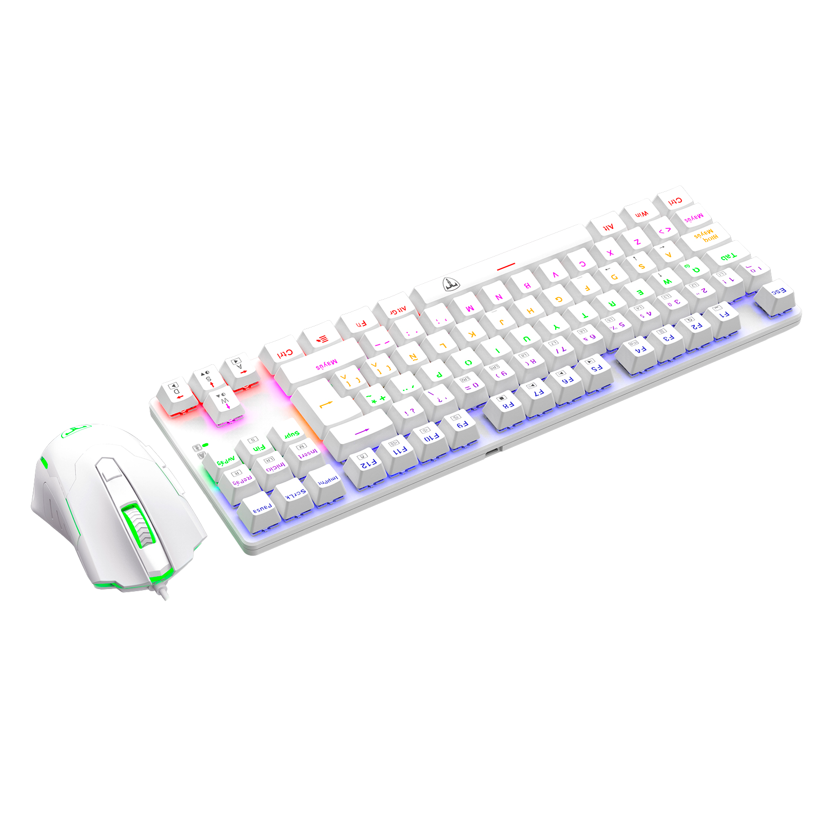 Teclado de juegos RGB, conjunto con cable USB de 104 teclas con luces LED, compatible con PC, Mac, PS4, Xbox One, no requiere batería, diseño ergonómico para accesorios de juegos de PC | T-Dagger Arena 
Teclado Economico Gamer con luces led que cambian 
Luces Rainbow
Kit Teclado Gamer + Mouse Gamer