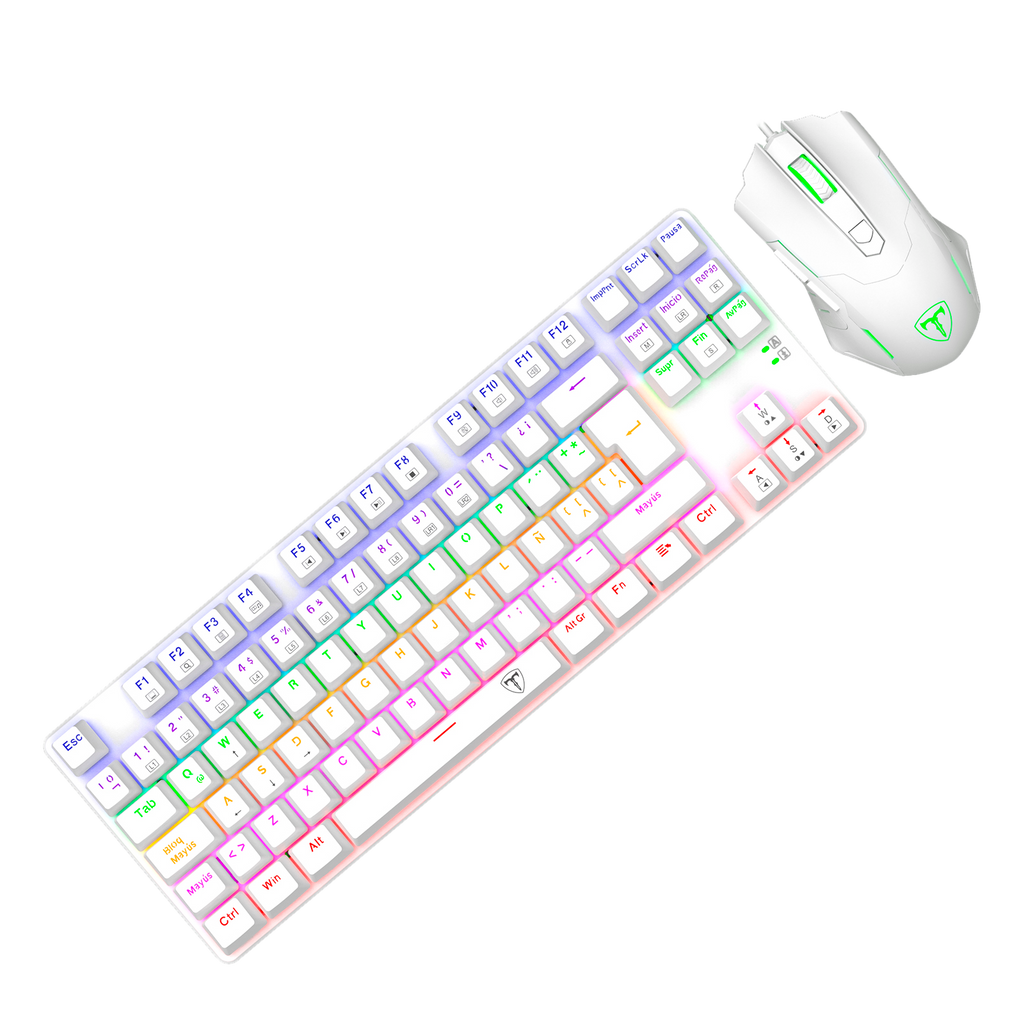 Teclado de juegos RGB, conjunto con cable USB de 104 teclas con luces LED, compatible con PC, Mac, PS4, Xbox One, no requiere batería, diseño ergonómico para accesorios de juegos de PC | T-Dagger Arena 
Teclado Economico Gamer con luces led que cambian 
Luces Rainbow
Kit Teclado Gamer + Mouse Gamer