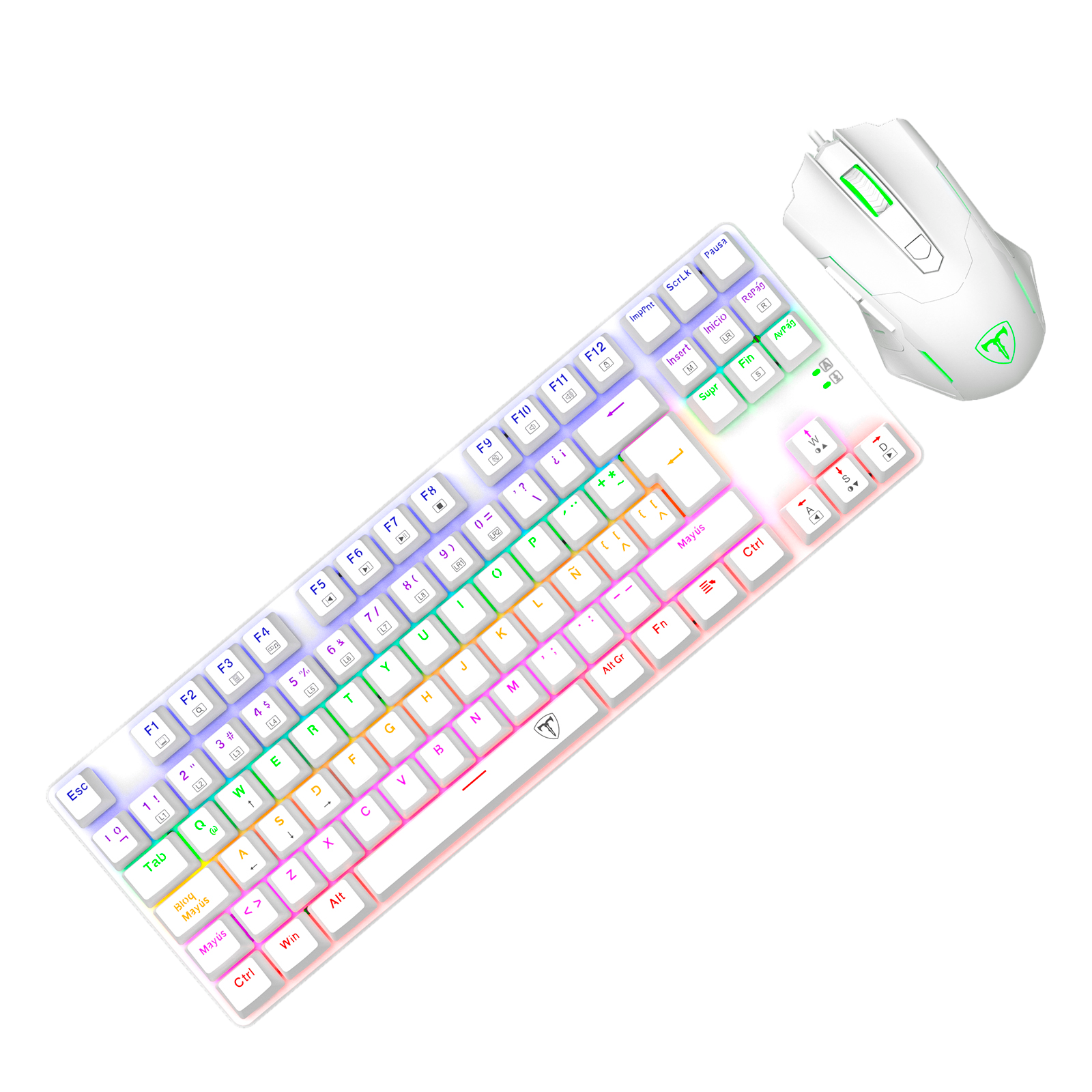 Teclado de juegos RGB, conjunto con cable USB de 104 teclas con luces LED, compatible con PC, Mac, PS4, Xbox One, no requiere batería, diseño ergonómico para accesorios de juegos de PC | T-Dagger Arena 
Teclado Economico Gamer con luces led que cambian 
Luces Rainbow
Kit Teclado Gamer + Mouse Gamer