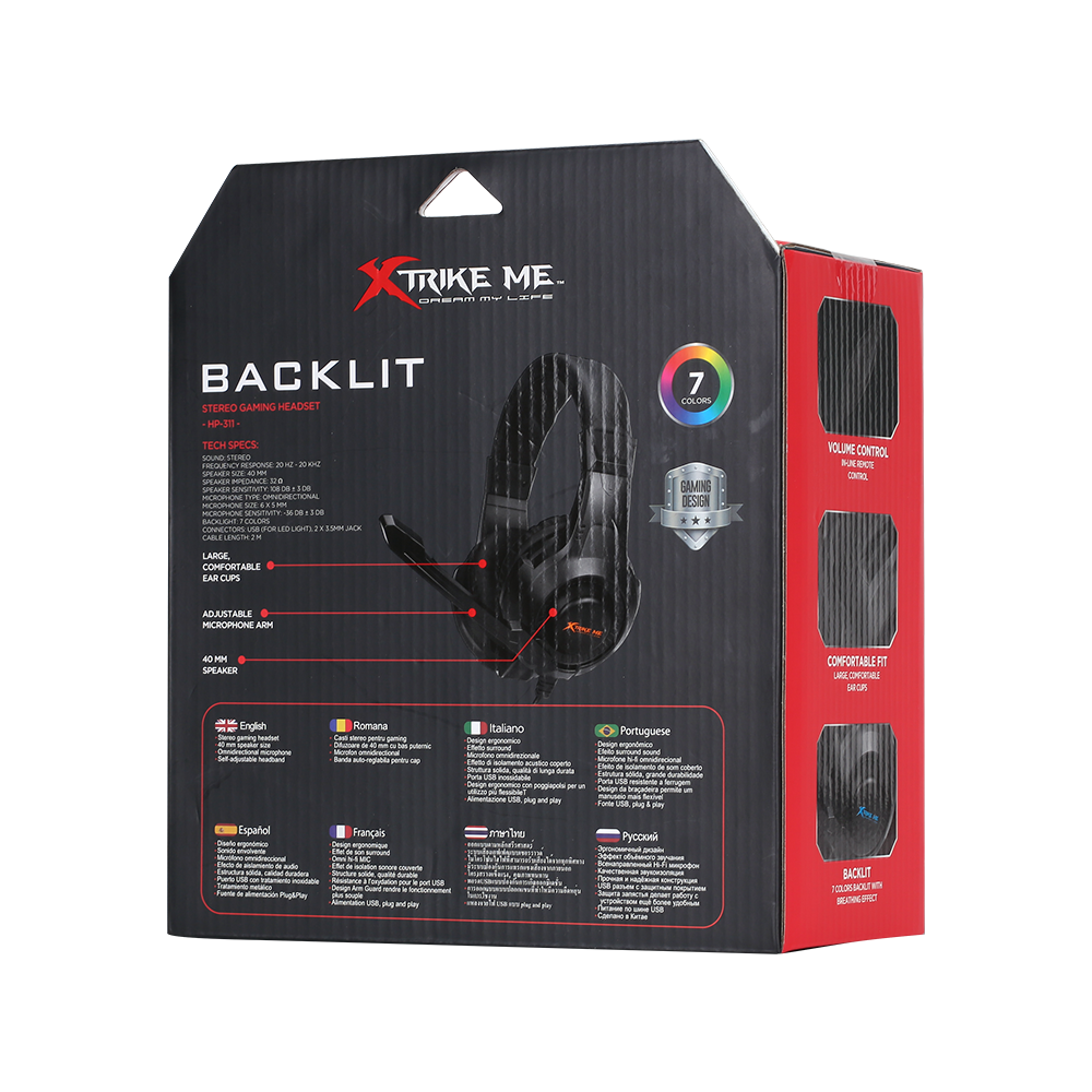 Audífonos Gamer X- Strike-Me.  Auriculares Alambricos, Auriculares multifuncionales, Modo inalámbrico, Larga duración de la batería, Almohadillas suaves, Transmisión de señal inalámbrica estable, Audífonos de juego sobre la oreja con retroiluminación LED, auriculares con cable y micrófono, auriculares de juego con cable sobre la oreja, compatibles con Micrófono para–Nintendo Switch, Xbox Series X, Play Station 5, PC Gamer(Negro)