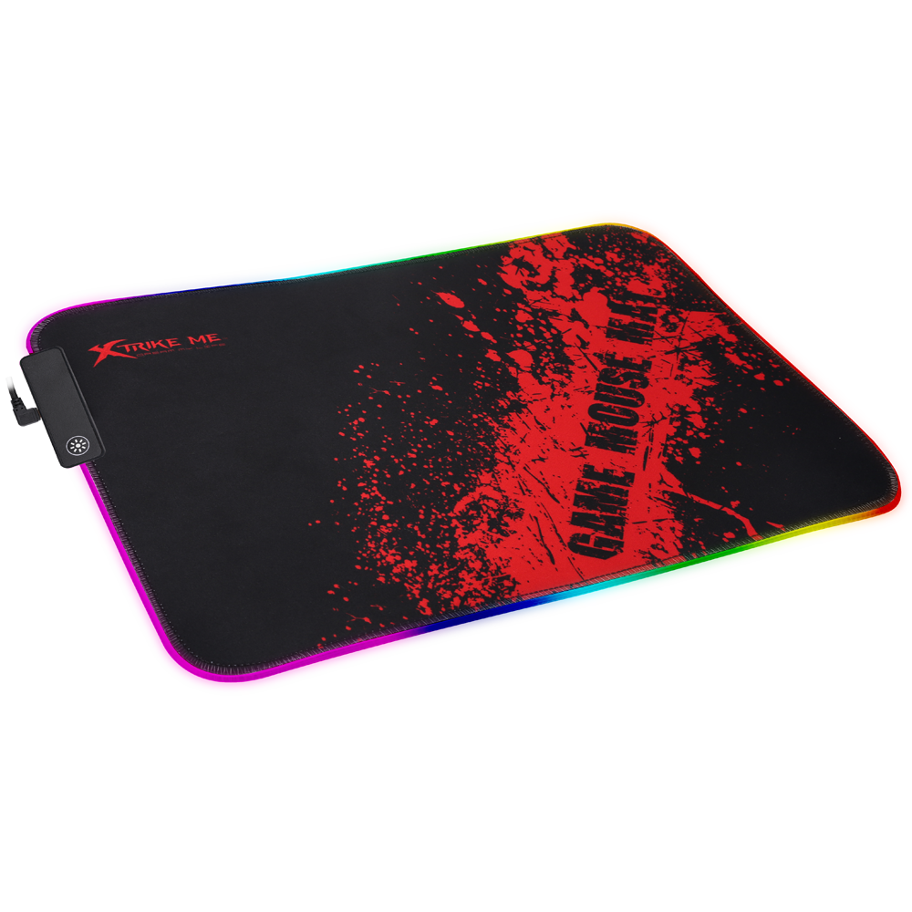 Alfombrilla de Ratón Inalámbrica con RGB que Brilla en la Oscuridad - Tapete de Escritorio Grande para Juegos, Trabajo y Carga | Experiencia de Carga Rápida y Estable | Diseño Duradero y Antideslizante | Múltiples Colores de Luz para Ambiente Personalizable, Tapete de Escritorio para Juegos | Iluminación Ambiental | Superficie Resistente a Arañazos, Alfombrilla de Ratón para Juegos| X-Strike Me| 25cm x 35cm x 3mm