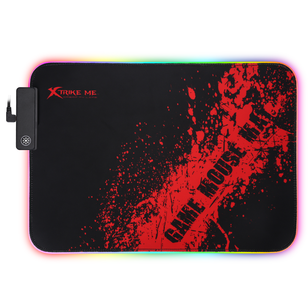 Alfombrilla de Ratón Inalámbrica con RGB que Brilla en la Oscuridad - Tapete de Escritorio Grande para Juegos, Trabajo y Carga | Experiencia de Carga Rápida y Estable | Diseño Duradero y Antideslizante | Múltiples Colores de Luz para Ambiente Personalizable, Tapete de Escritorio para Juegos | Iluminación Ambiental | Superficie Resistente a Arañazos, Alfombrilla de Ratón para Juegos| X-Strike Me| 25cm x 35cm x 3mm
